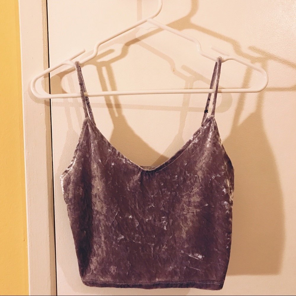 Velvet Crop Top - Lilac